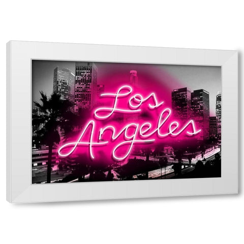 Neon Los Angeles PB White Modern Wood Framed Art Print by Carr, Hailey