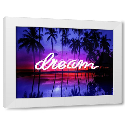Neon Dream Beach PB White Modern Wood Framed Art Print by Carr, Hailey