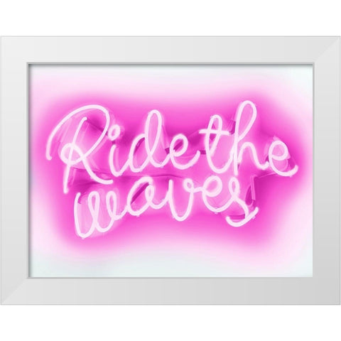 Neon Ride The Waves PW White Modern Wood Framed Art Print by Carr, Hailey