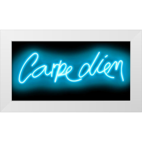Neon Carpe Diem AB White Modern Wood Framed Art Print by Carr, Hailey