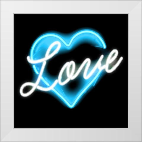 Neon Love AB White Modern Wood Framed Art Print by Carr, Hailey