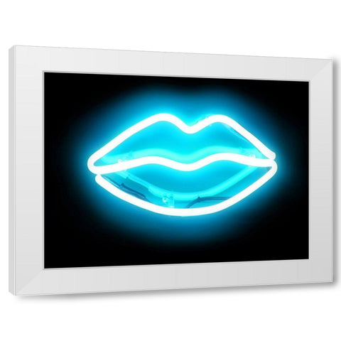 Neon Lips AB White Modern Wood Framed Art Print by Carr, Hailey