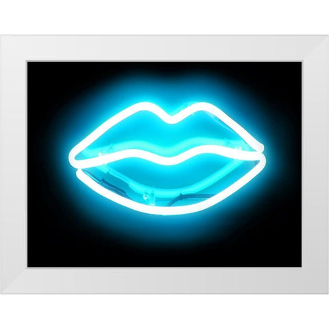 Neon Lips AB White Modern Wood Framed Art Print by Carr, Hailey