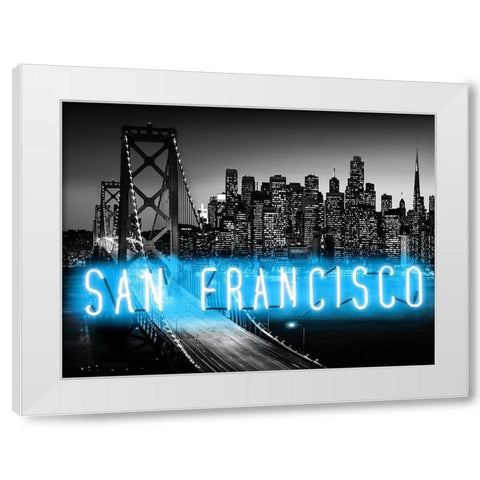 Neon San Francisco AB White Modern Wood Framed Art Print by Carr, Hailey