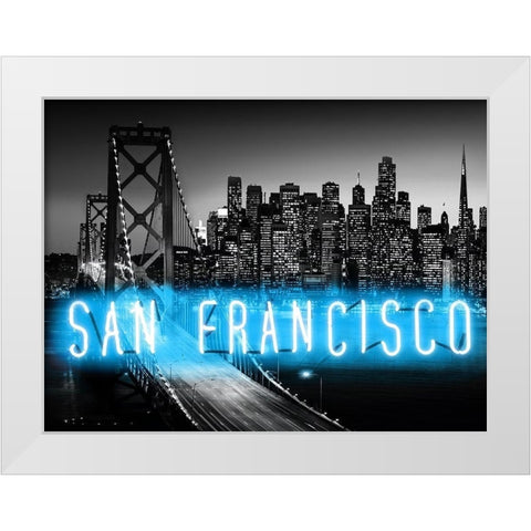 Neon San Francisco AB White Modern Wood Framed Art Print by Carr, Hailey