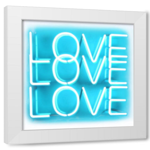 Neon Love Love Love AW White Modern Wood Framed Art Print by Carr, Hailey
