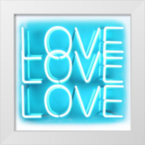 Neon Love Love Love AW White Modern Wood Framed Art Print by Carr, Hailey