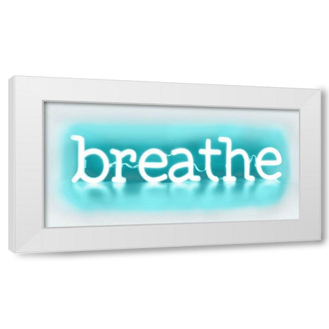 Neon Breathe AW White Modern Wood Framed Art Print by Carr, Hailey