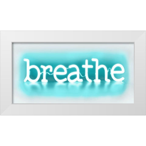 Neon Breathe AW White Modern Wood Framed Art Print by Carr, Hailey