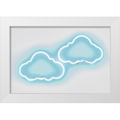 Neon Clouds AW White Modern Wood Framed Art Print by Carr, Hailey