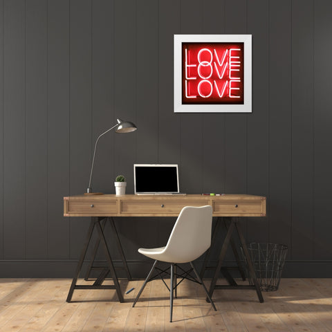 Neon Love Love Love RB White Modern Wood Framed Art Print by Carr, Hailey