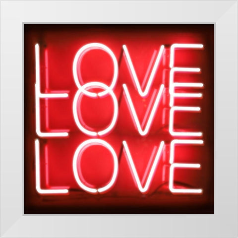 Neon Love Love Love RB White Modern Wood Framed Art Print by Carr, Hailey