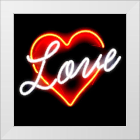 Neon Love RB White Modern Wood Framed Art Print by Carr, Hailey