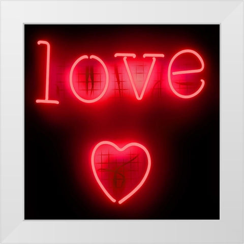 Neon Love Heart RB White Modern Wood Framed Art Print by Carr, Hailey