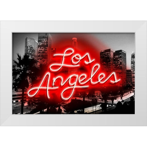 Neon Los Angeles RB White Modern Wood Framed Art Print by Carr, Hailey