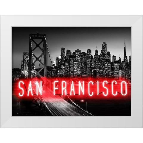 Neon San Francisco RB White Modern Wood Framed Art Print by Carr, Hailey