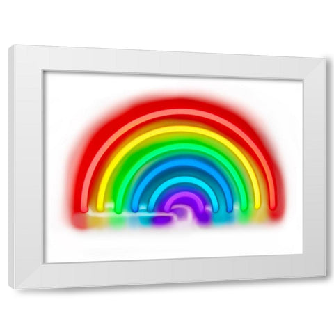 Neon Rainbow W  White Modern Wood Framed Art Print by Carr, Hailey