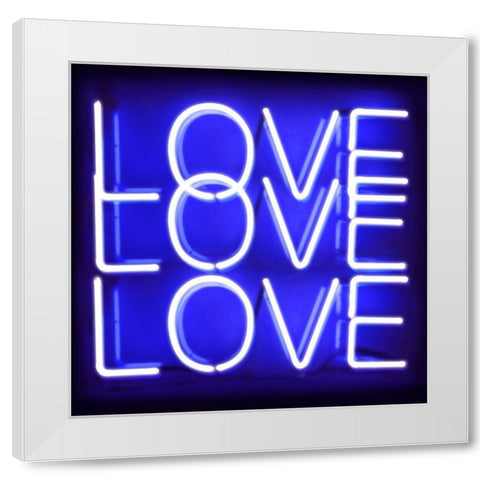 Neon Love Love Love BB White Modern Wood Framed Art Print by Carr, Hailey