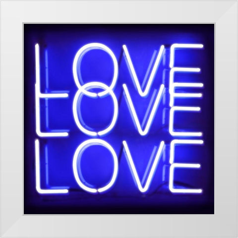 Neon Love Love Love BB White Modern Wood Framed Art Print by Carr, Hailey