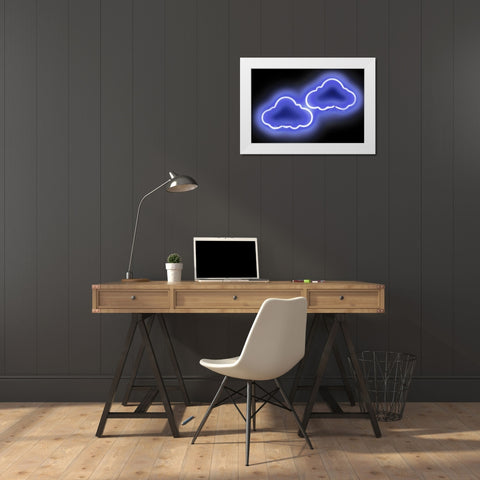 Neon Clouds BB White Modern Wood Framed Art Print by Carr, Hailey