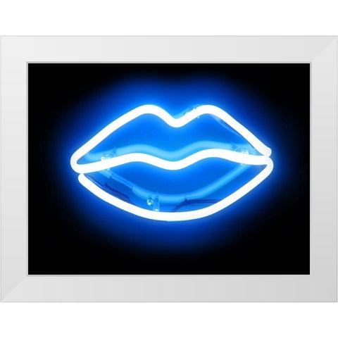 Neon Lips BB White Modern Wood Framed Art Print by Carr, Hailey