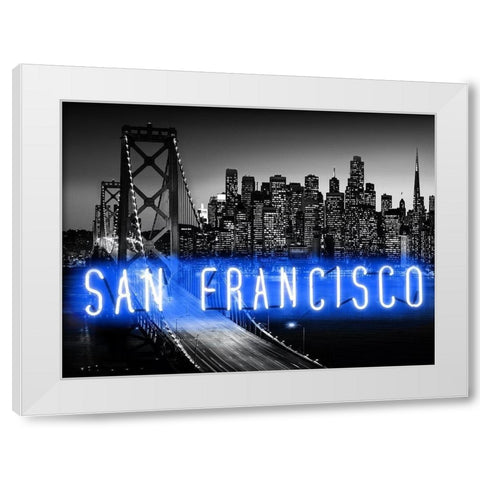 Neon San Francisco BB White Modern Wood Framed Art Print by Carr, Hailey