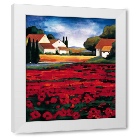 Poppy Field I White Modern Wood Framed Art Print by Clarke, Janine
