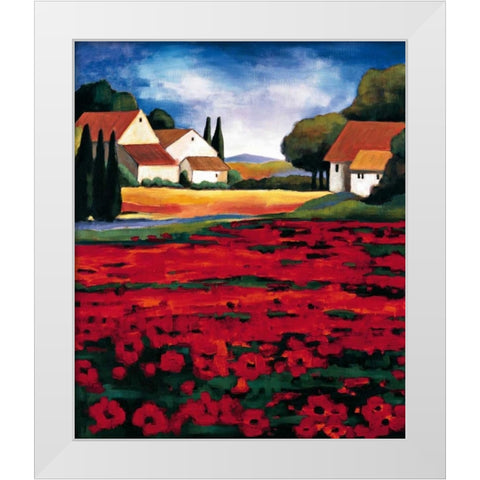 Poppy Field I White Modern Wood Framed Art Print by Clarke, Janine