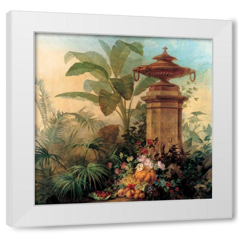 Flowers and Tropical Plants White Modern Wood Framed Art Print by Capeinick, Jean