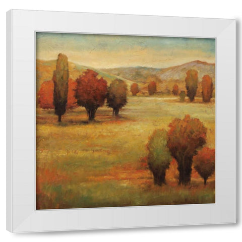 Hillside Meadow I White Modern Wood Framed Art Print by Leonard, Jeffrey