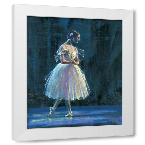 Giselle White Modern Wood Framed Art Print by Kam, Jin G.