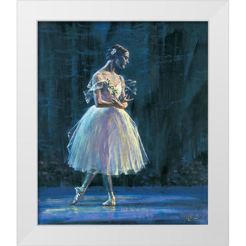 Giselle White Modern Wood Framed Art Print by Kam, Jin G.