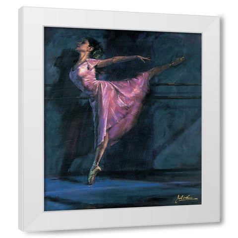 Deep Pink White Modern Wood Framed Art Print by Kam, Jin G.