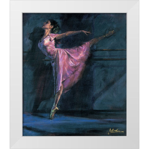 Deep Pink White Modern Wood Framed Art Print by Kam, Jin G.