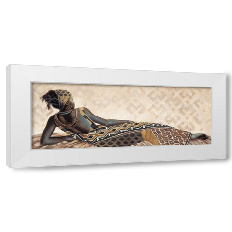 Femme Africaine V White Modern Wood Framed Art Print by Leconte, Jacques