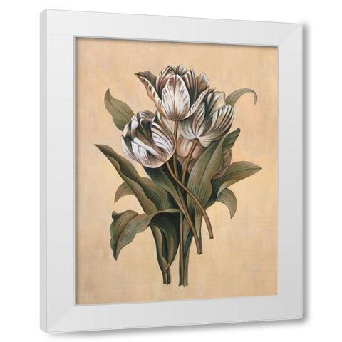 Tulips I White Modern Wood Framed Art Print by Deveraux, Jill
