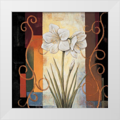 Amaryllis White Modern Wood Framed Art Print by Deveraux, Jill