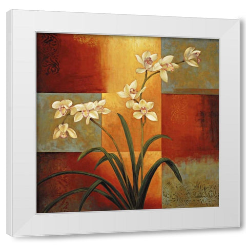 White Orchid White Modern Wood Framed Art Print by Deveraux, Jill