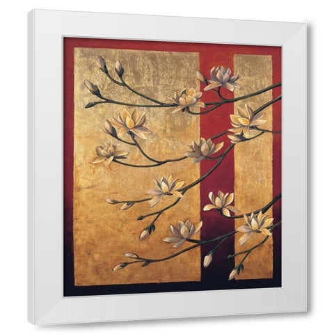 Magnolia Screen White Modern Wood Framed Art Print by Deveraux, Jill
