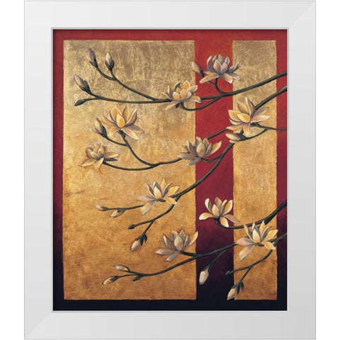 Magnolia Screen White Modern Wood Framed Art Print by Deveraux, Jill