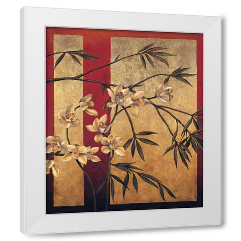 Orchid Screen White Modern Wood Framed Art Print by Deveraux, Jill
