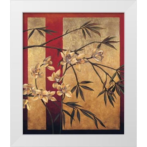 Orchid Screen White Modern Wood Framed Art Print by Deveraux, Jill