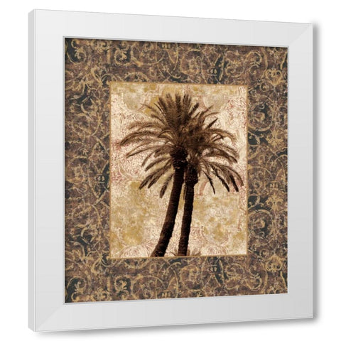 Palm Collage I White Modern Wood Framed Art Print by Seba, John