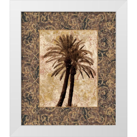 Palm Collage I White Modern Wood Framed Art Print by Seba, John