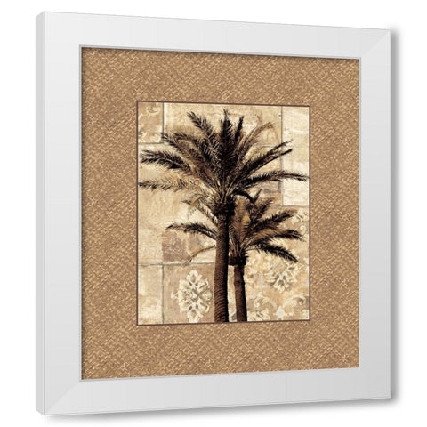 Palm Paradise II White Modern Wood Framed Art Print by Seba, John