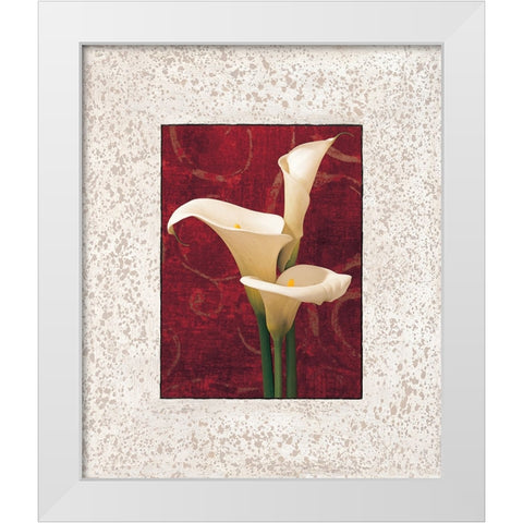 Calla Lilies White Modern Wood Framed Art Print by Seba, John