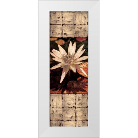 Waterlily Panel I White Modern Wood Framed Art Print by Seba, John
