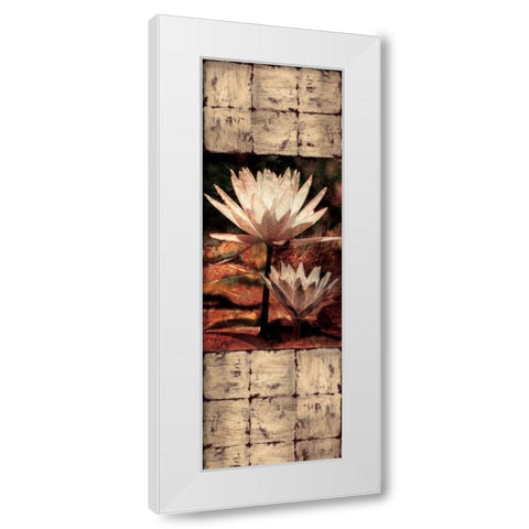 Waterlily Panel II White Modern Wood Framed Art Print by Seba, John