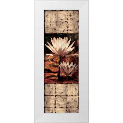 Waterlily Panel II White Modern Wood Framed Art Print by Seba, John