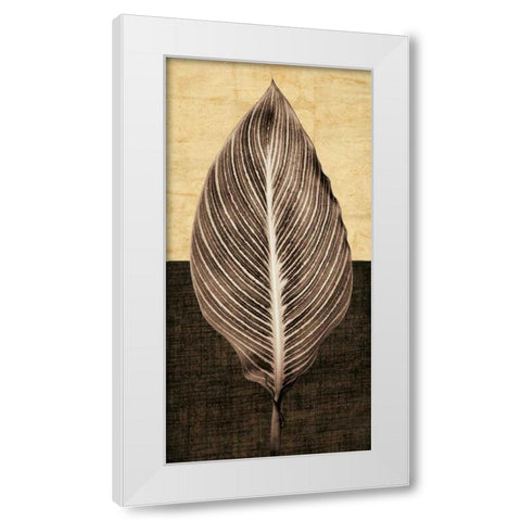 Palm Leaf I White Modern Wood Framed Art Print by Seba, John